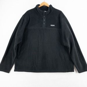 Columbia Fleece Sweatshirt Mens XXL Black 1/4 Snap Pullover Warm Layering